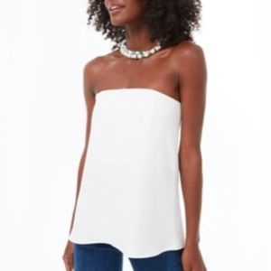 NWOT Strapless Ivory Crepe Marin Top Tuckernuck, size xs